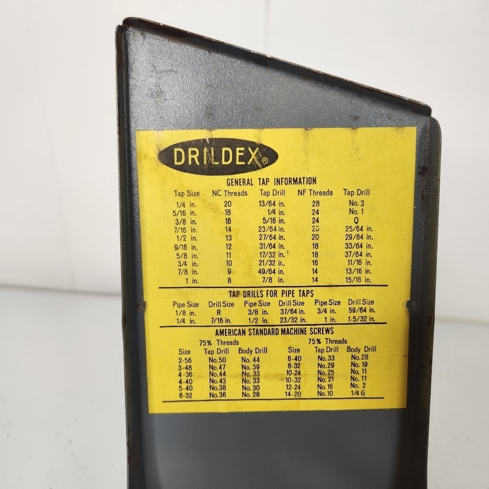 Vintage Huot St. Paul Drill Index Drildex 1/16 To 1/2 By 1/64 - Mostly Complete - Picture 6 of 6